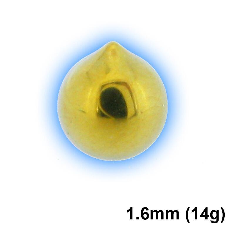 Titanium External Thread attachment - Pear Ball 1.6mm (14g)
