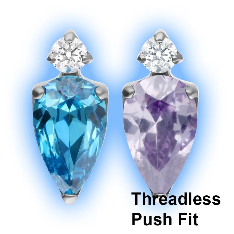 Mystic Dew Crystal Titanium Threadless Push Fit Attachment
