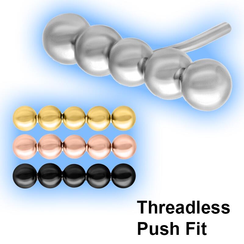 Straight Ball Bar - Titanium Threadless Push Fit Body Piercing Attachment