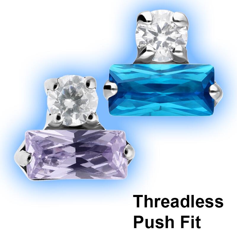 Crystal Whisper- Titanium Threadless Push Fit Body Piercing Attachment