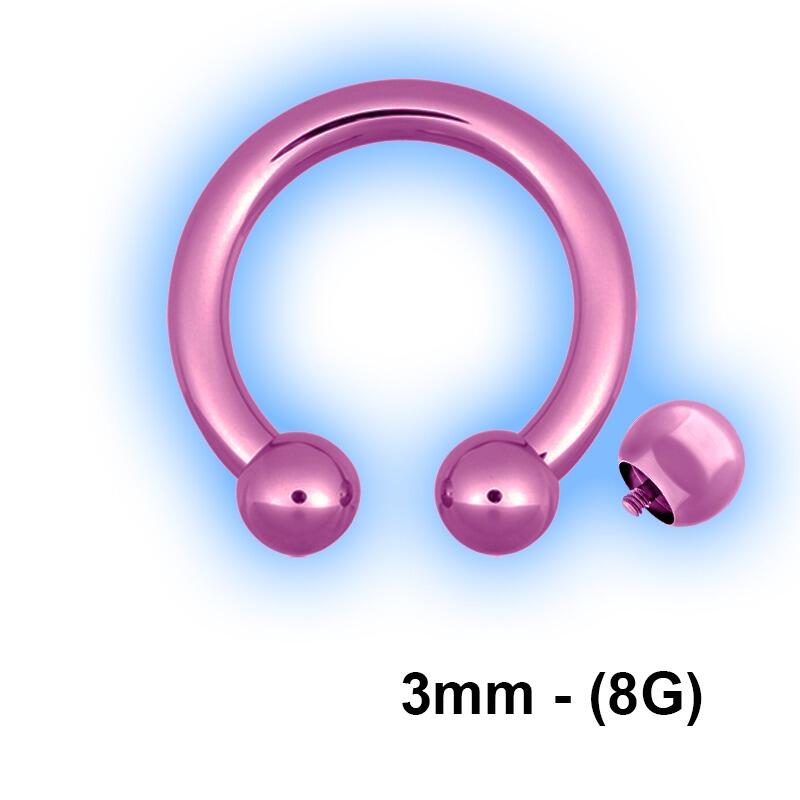 3mm (8g) Titanium Internally Threaded Large Gauge Circular Barbell