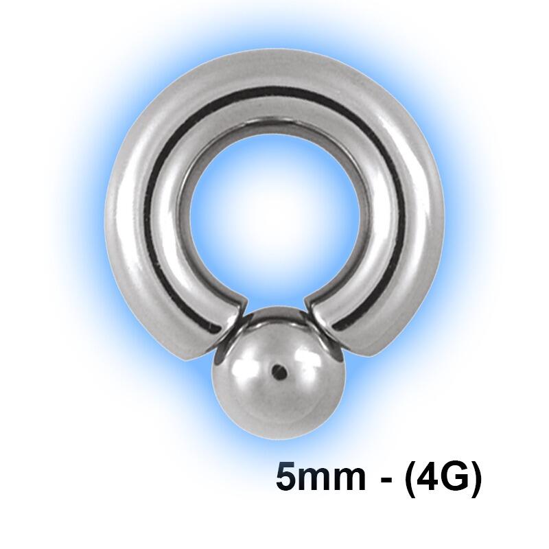 5mm (4g) Surgical Steel Screw Fit Ball Large Gauge Ball Closure Ring