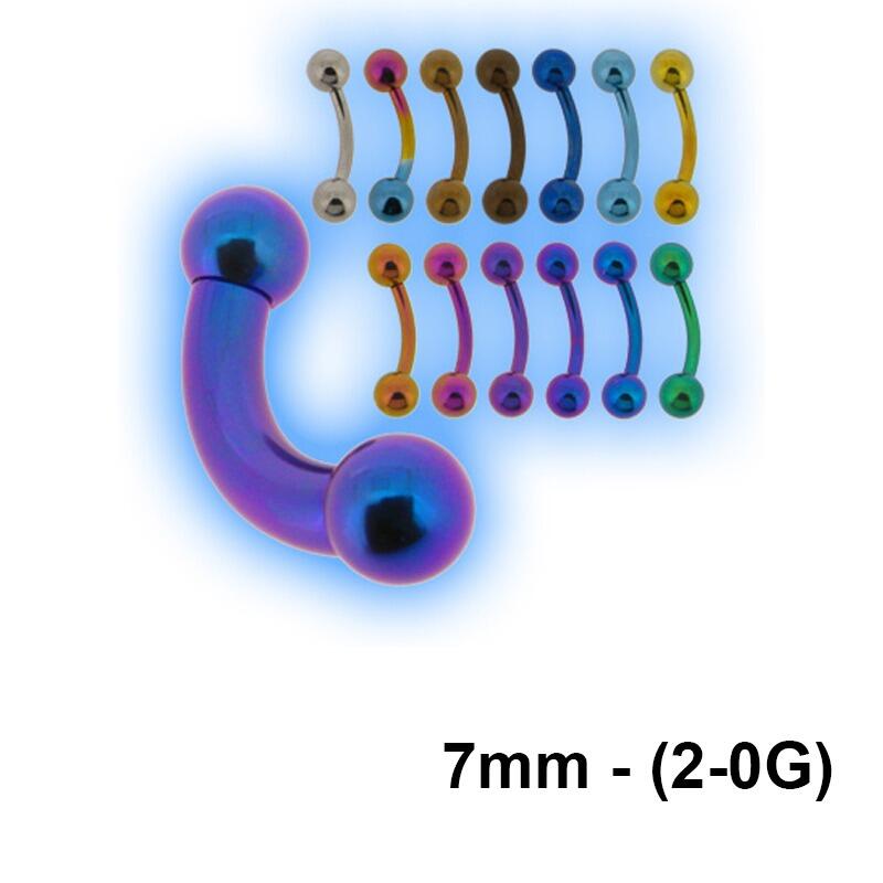 7mm 2 0 gauge Titanium Internal Threaded Curved Prince Albert PA Barbell