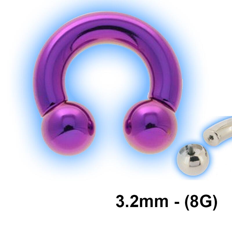 Large Gauge 3.2mm (8g) Titanium Circular Barbell With Balls
