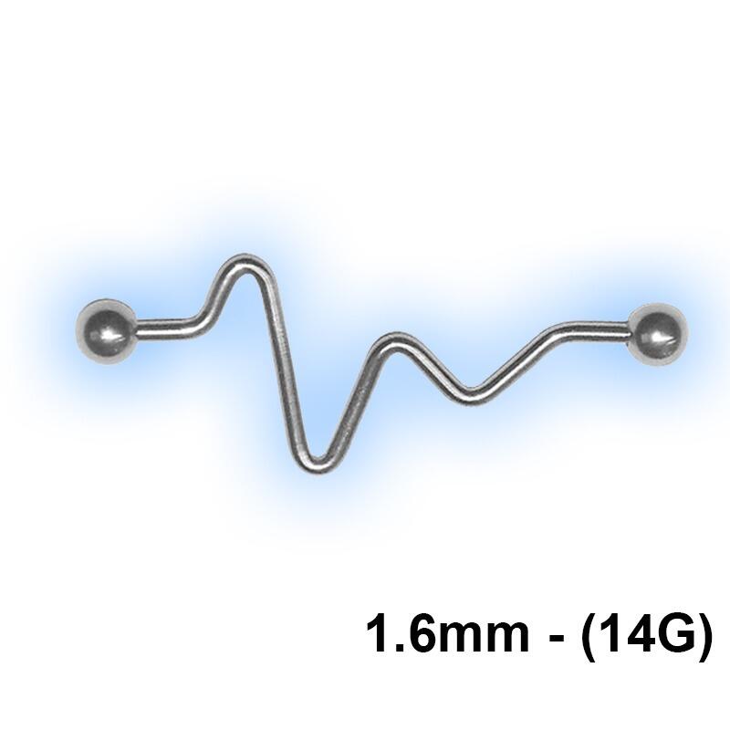 Steel Scaffold Industrial Barbell 1.6mm (14g) - Heart Beat