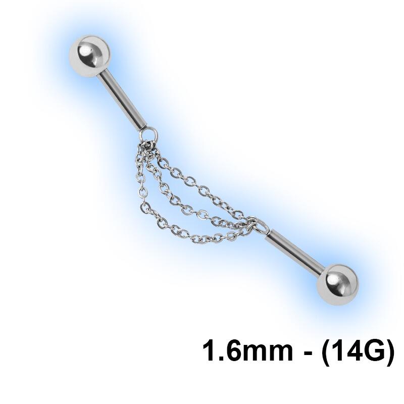 Steel Scaffold Industrial Barbell 1.6mm (14g) - Moving 3 Chain