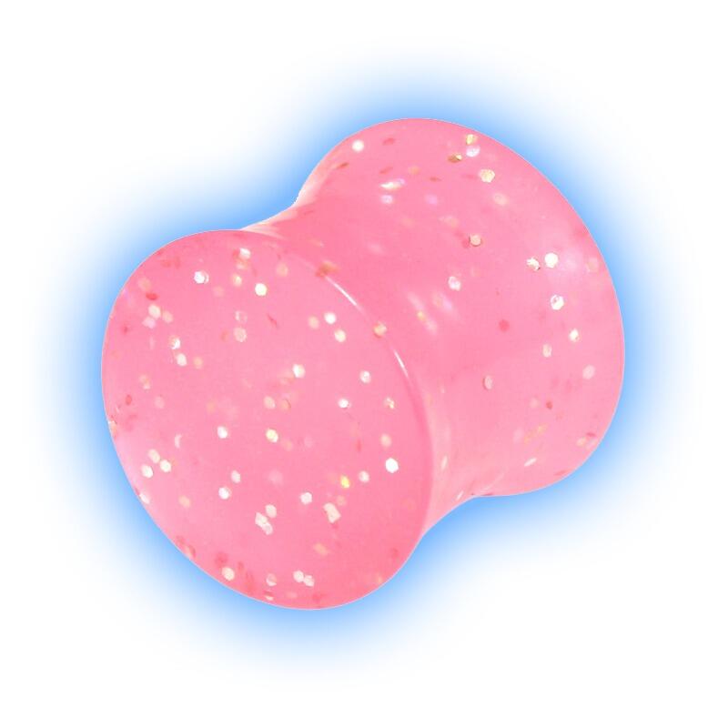 Acrylic Pink Glitter GITD Plug