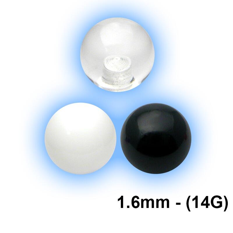Acrylic External Thread Attachment 14G - Ball (EXT)