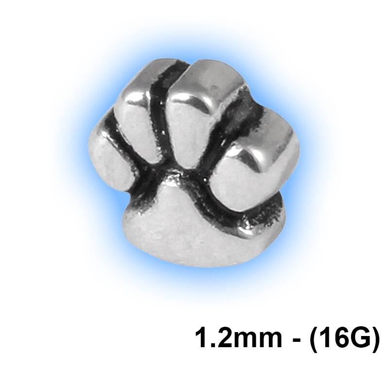 Steel External Thread Attachment 16G - Paw Print (EXT)