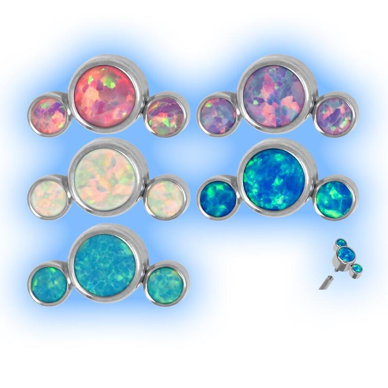 1.2mm (16g) Titanium Internally Threaded Attachment - 3 Opal Curve