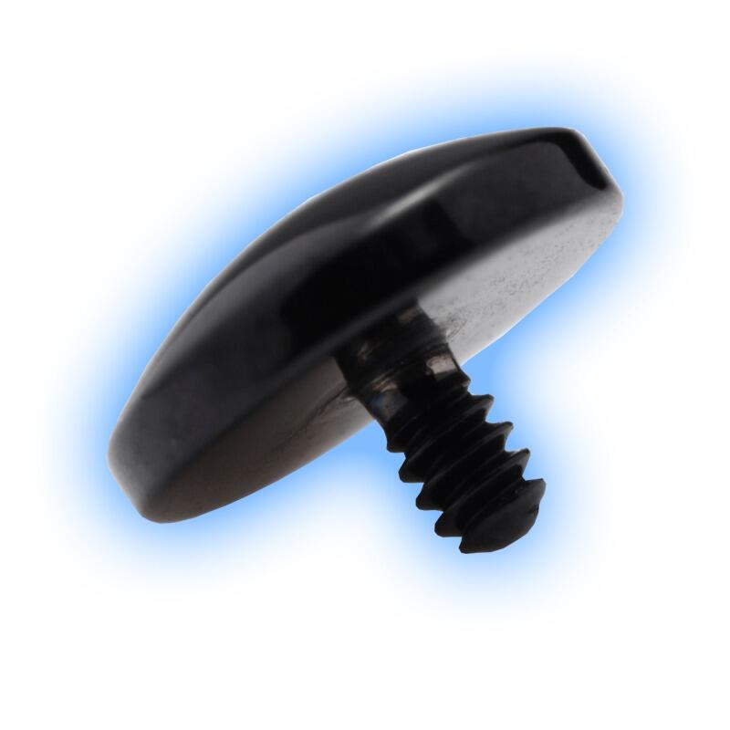 1.6mm (14g) Titanium Internally Threaded Attachment - Black PVD Dome Disc