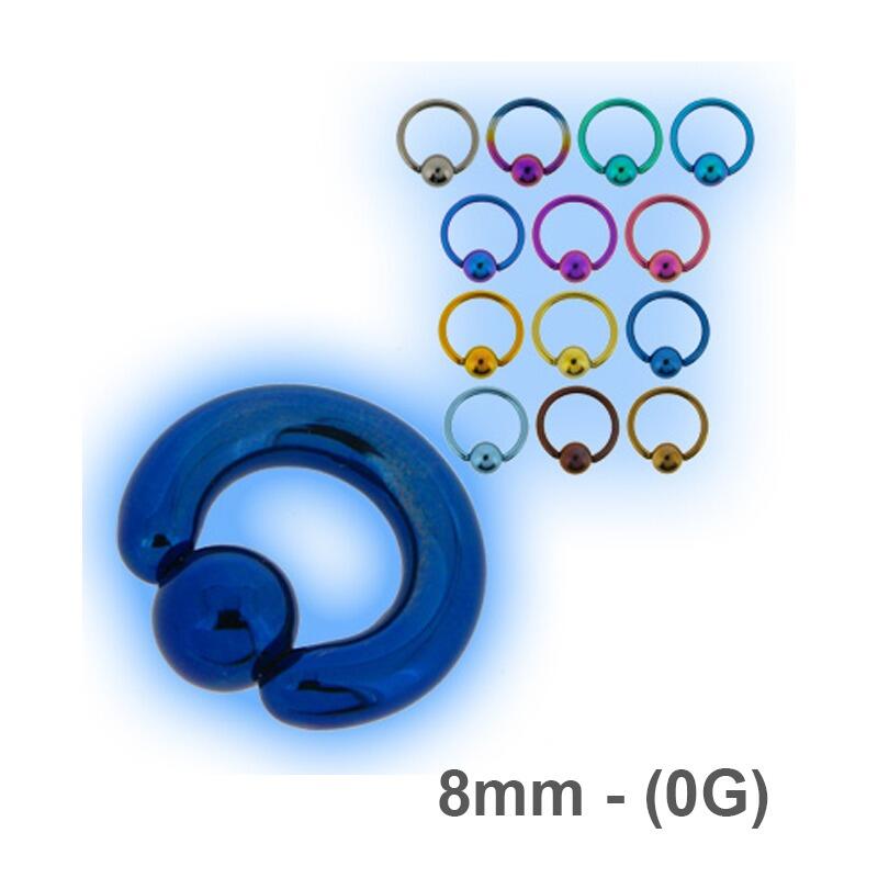 8mm (0g) Large Gauge Titanium Ball Closure Ring