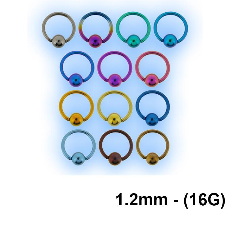 Plain Titanium Ball Closure Ring - 1.2mm (16g)