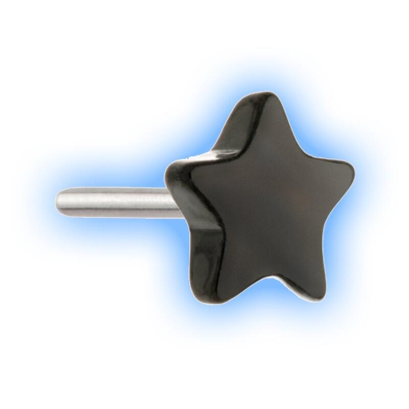 Black PVD Titanium Star - Threadless Body Jewellery Attachment
