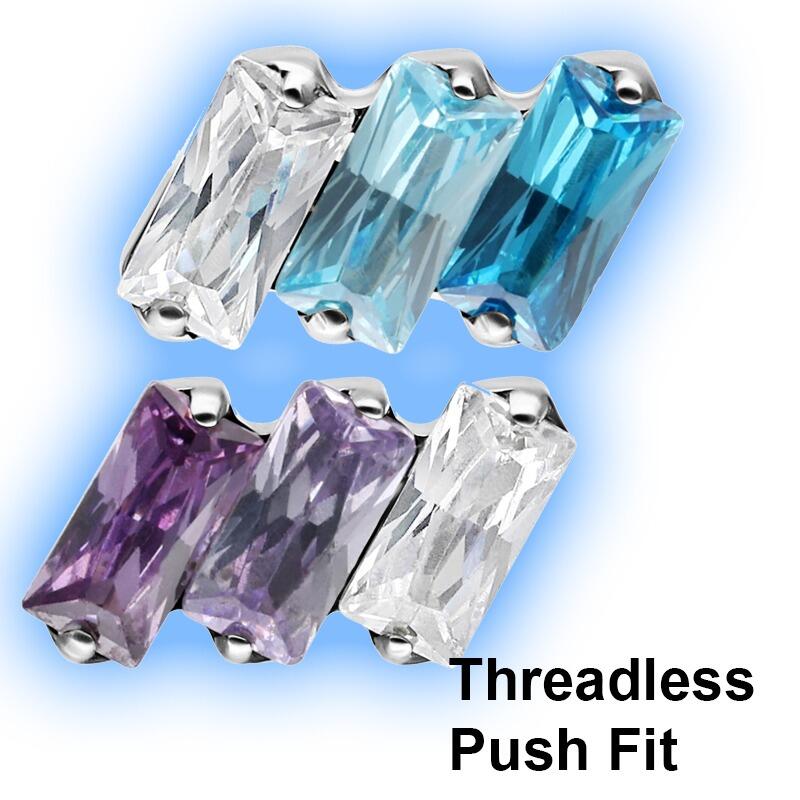 Crystal Reef - Titanium Threadless Push Fit Body Piercing Attachment