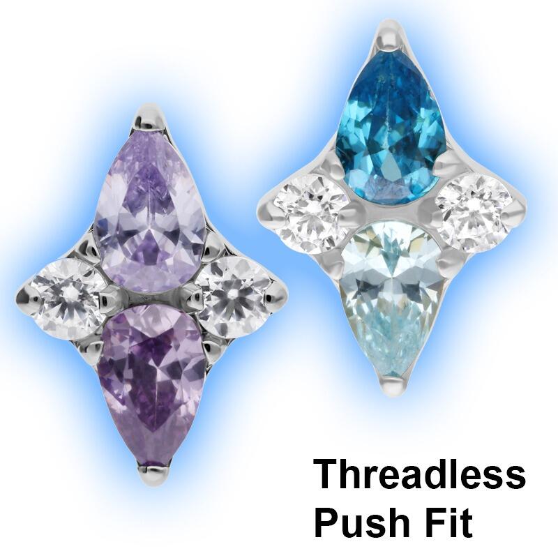 Crystal Harmony - Titanium Threadless Push Fit Body Piercing Attachment