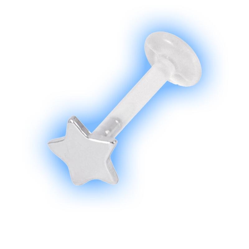 Bioflex Push Fit Labret Stud - Silver Star