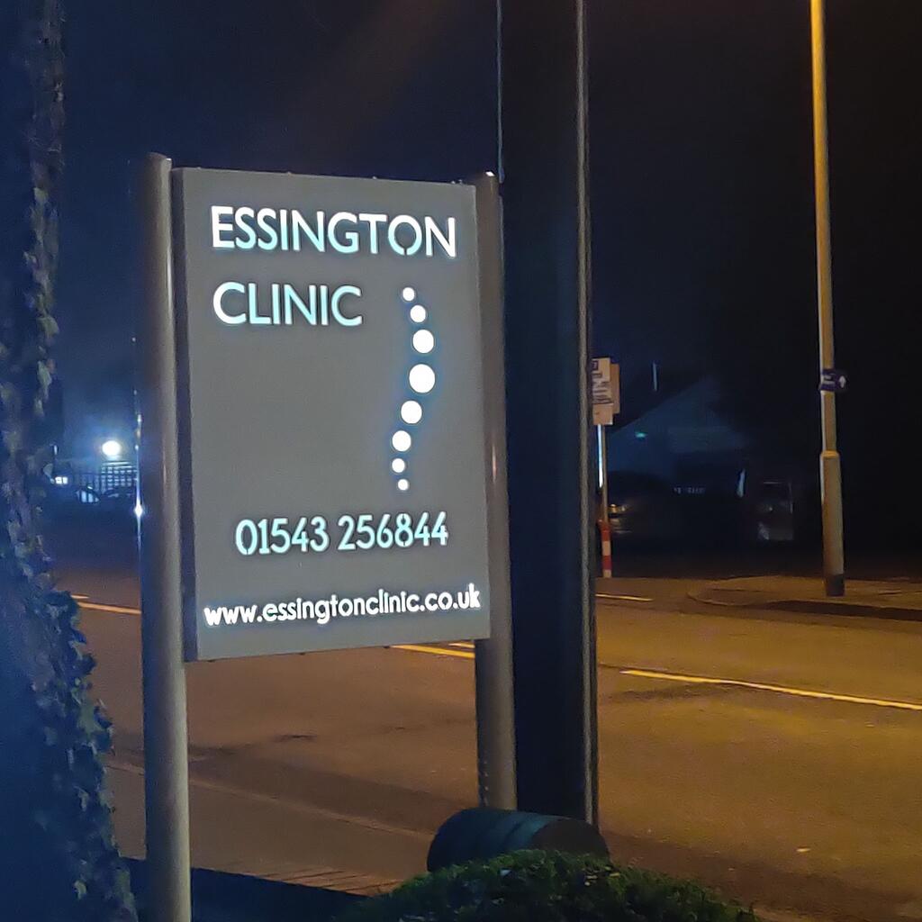 New Illuminated Metal Business Signs Installed for Essington Clinic Lichfield