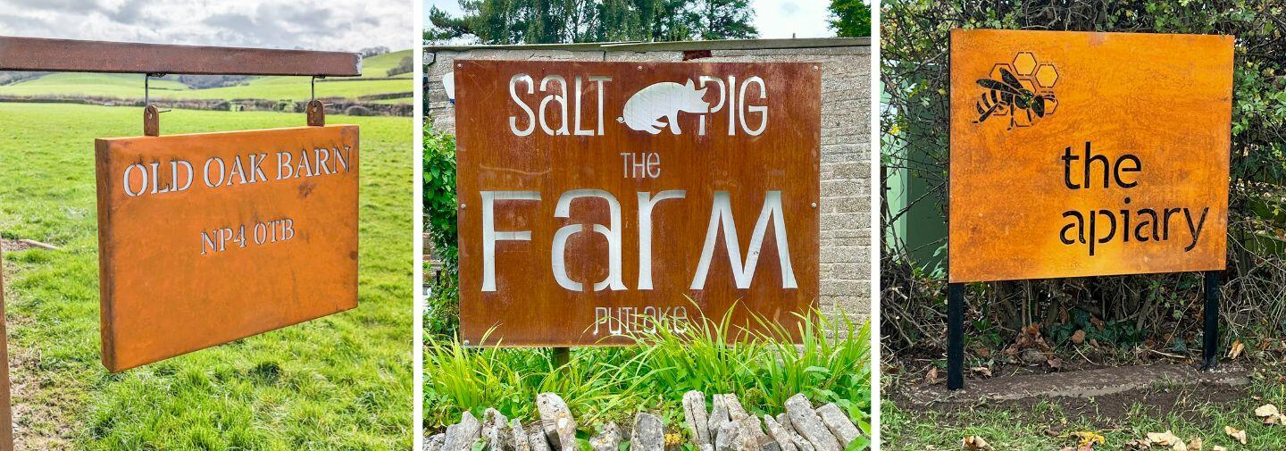 Corten Steel Farm Signs