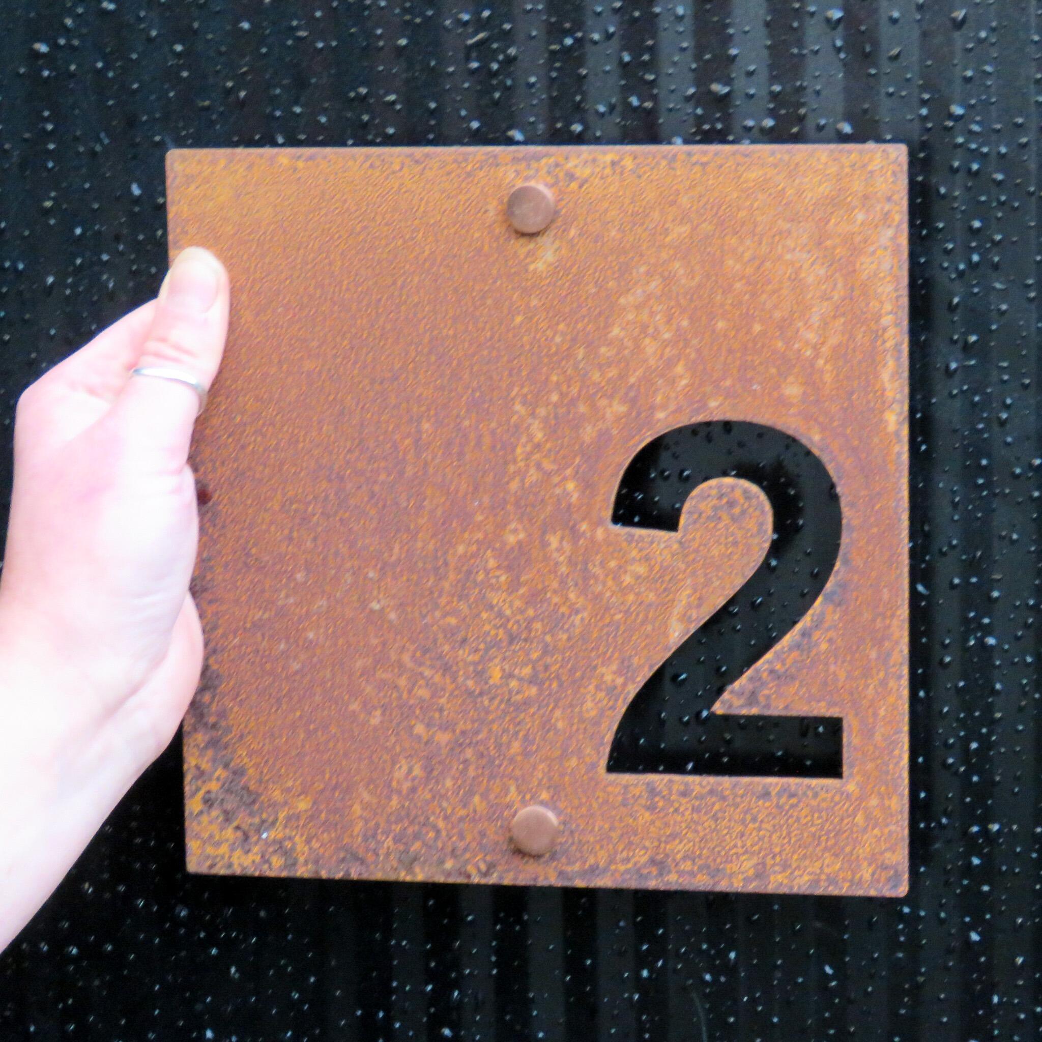 Modern Square House Number Sign