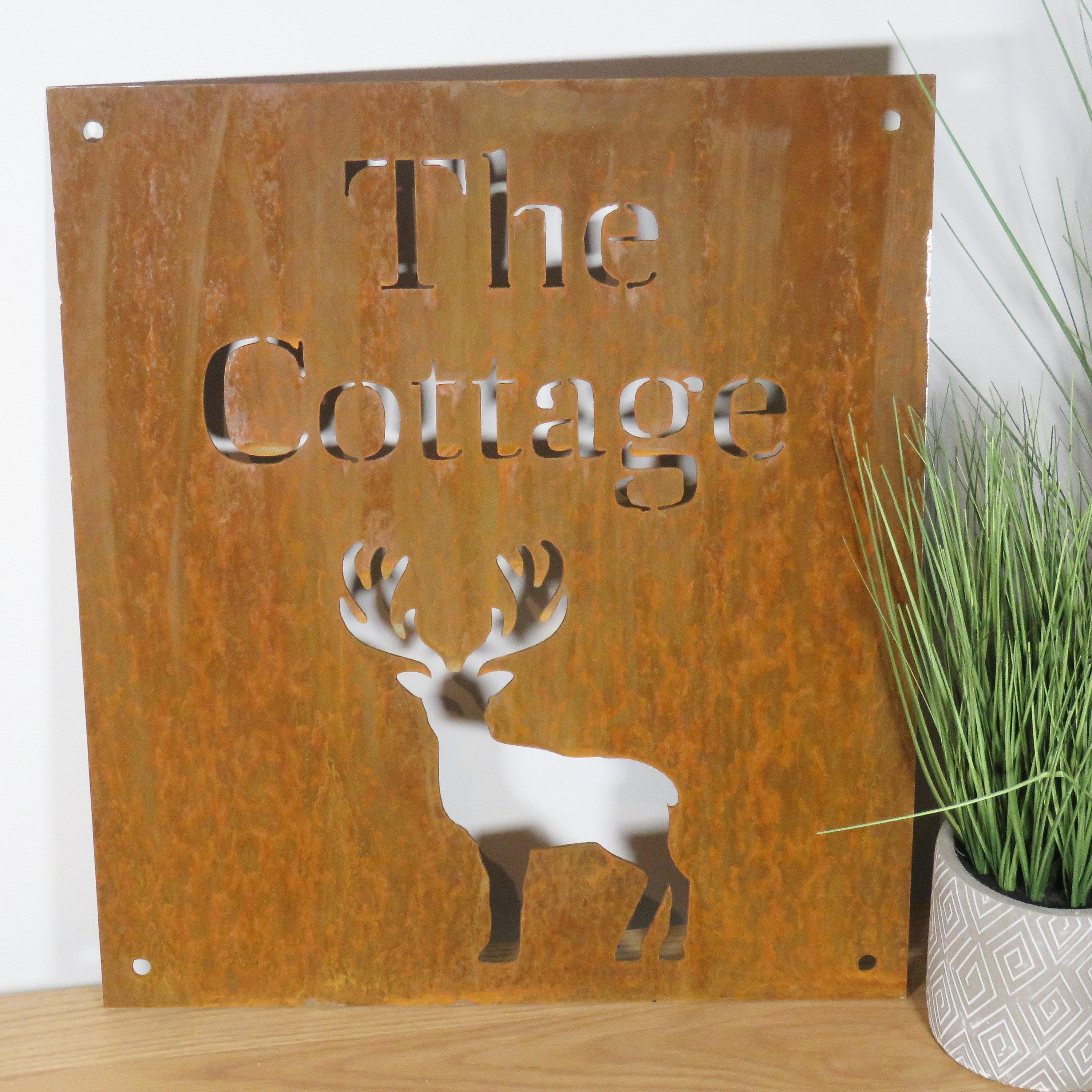 Corten Steel Stag House Sign Rees Metal Designs