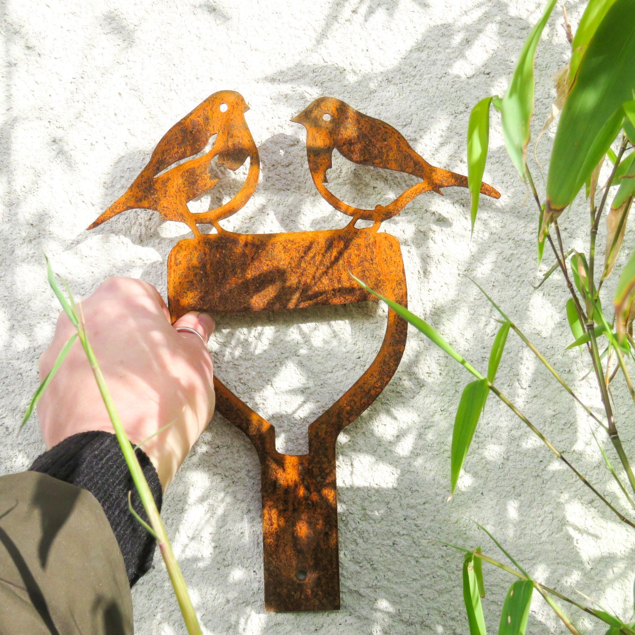 Rusty metal garden art