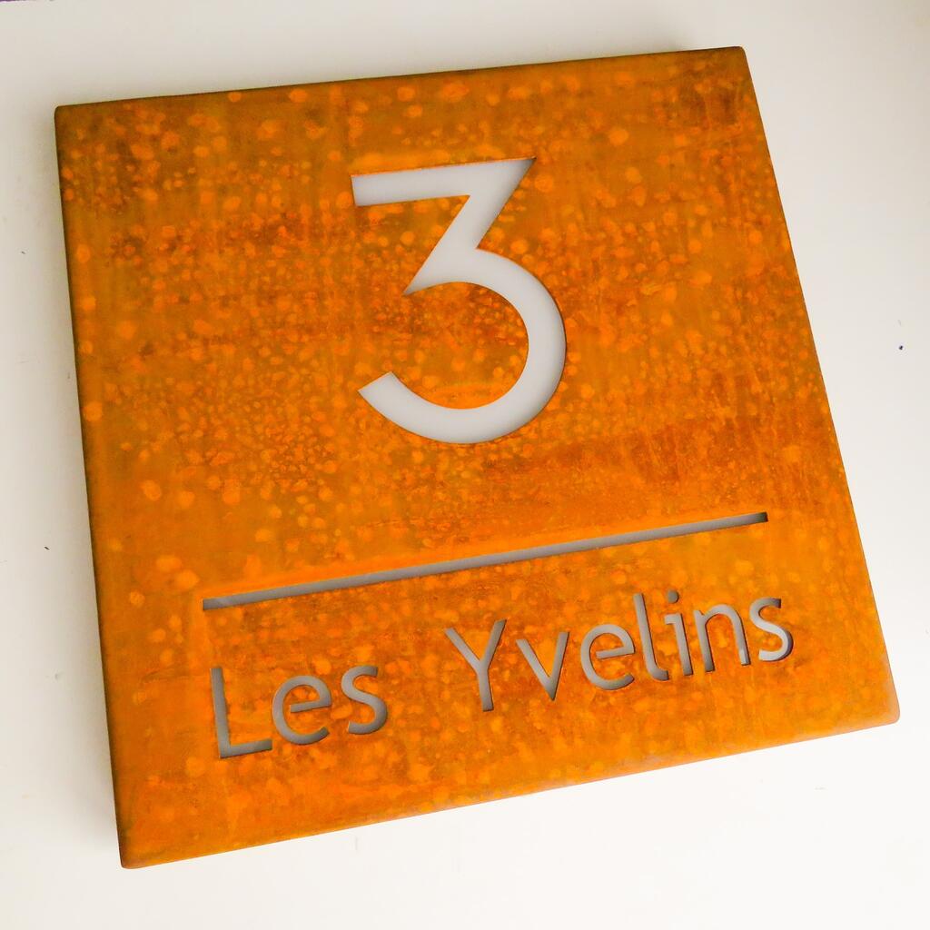 Illuminated Corten Steel House Sign for a Client in Guernsey