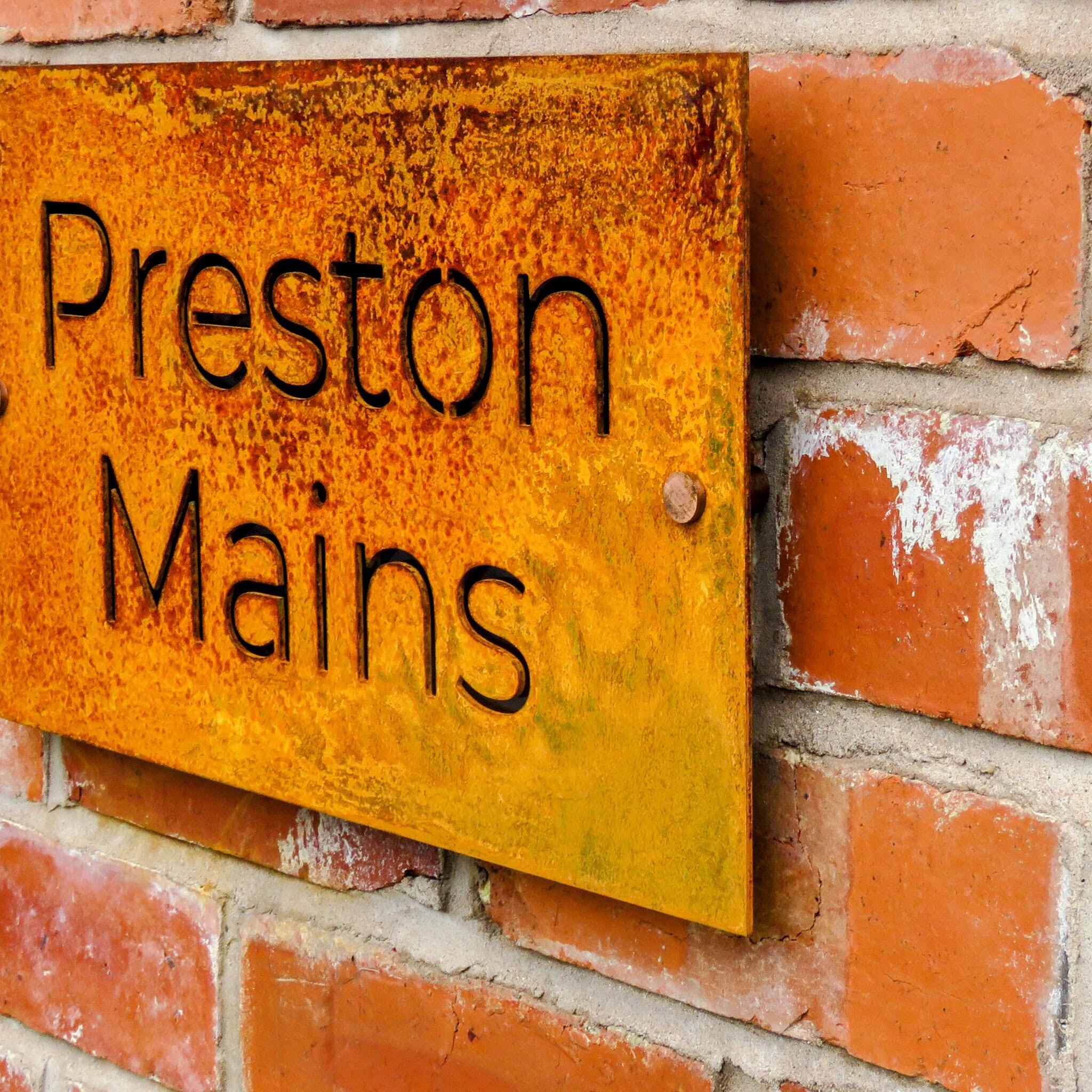 Corten steel signs