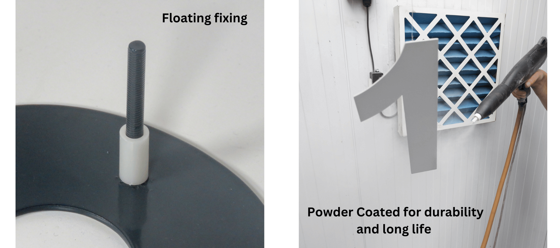 floating house sign fixing and powder coating