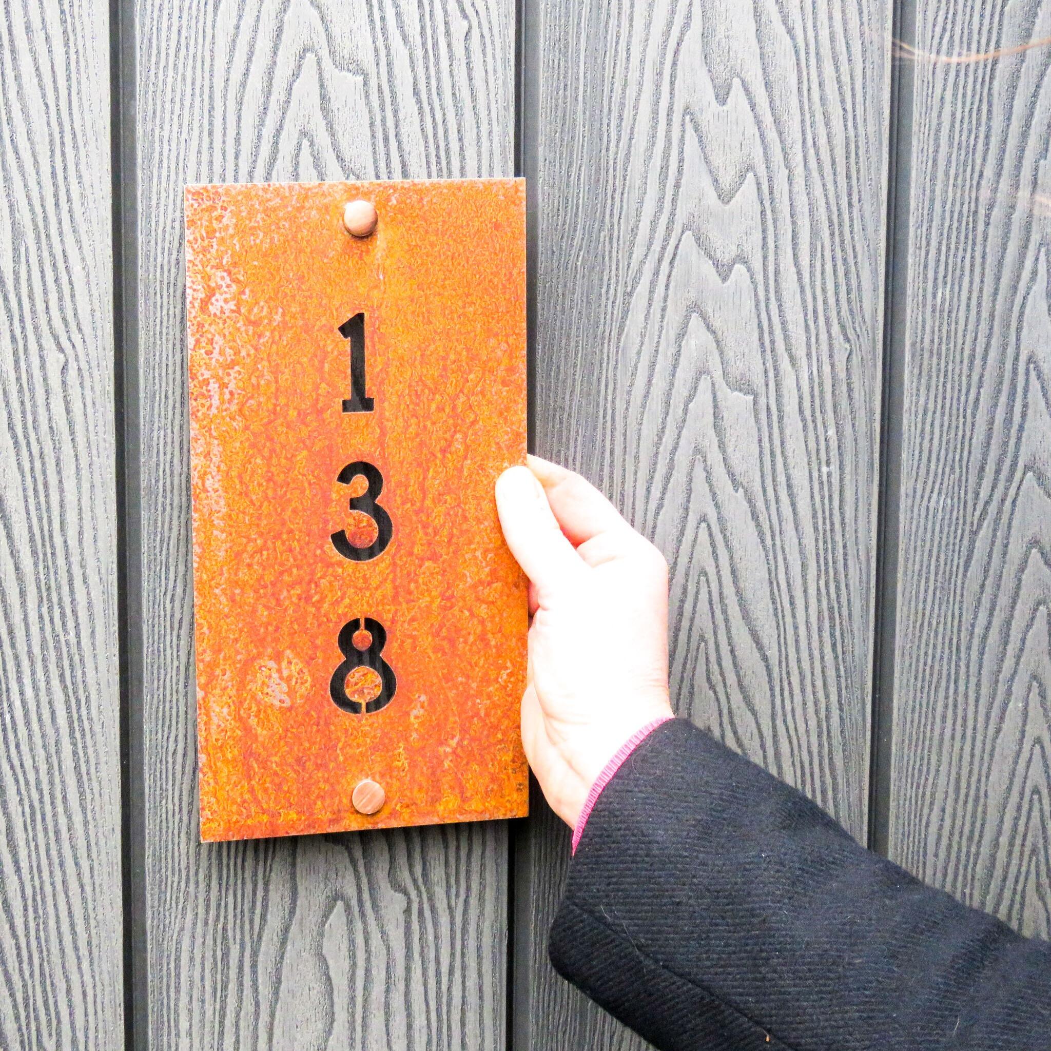modern house number plaque