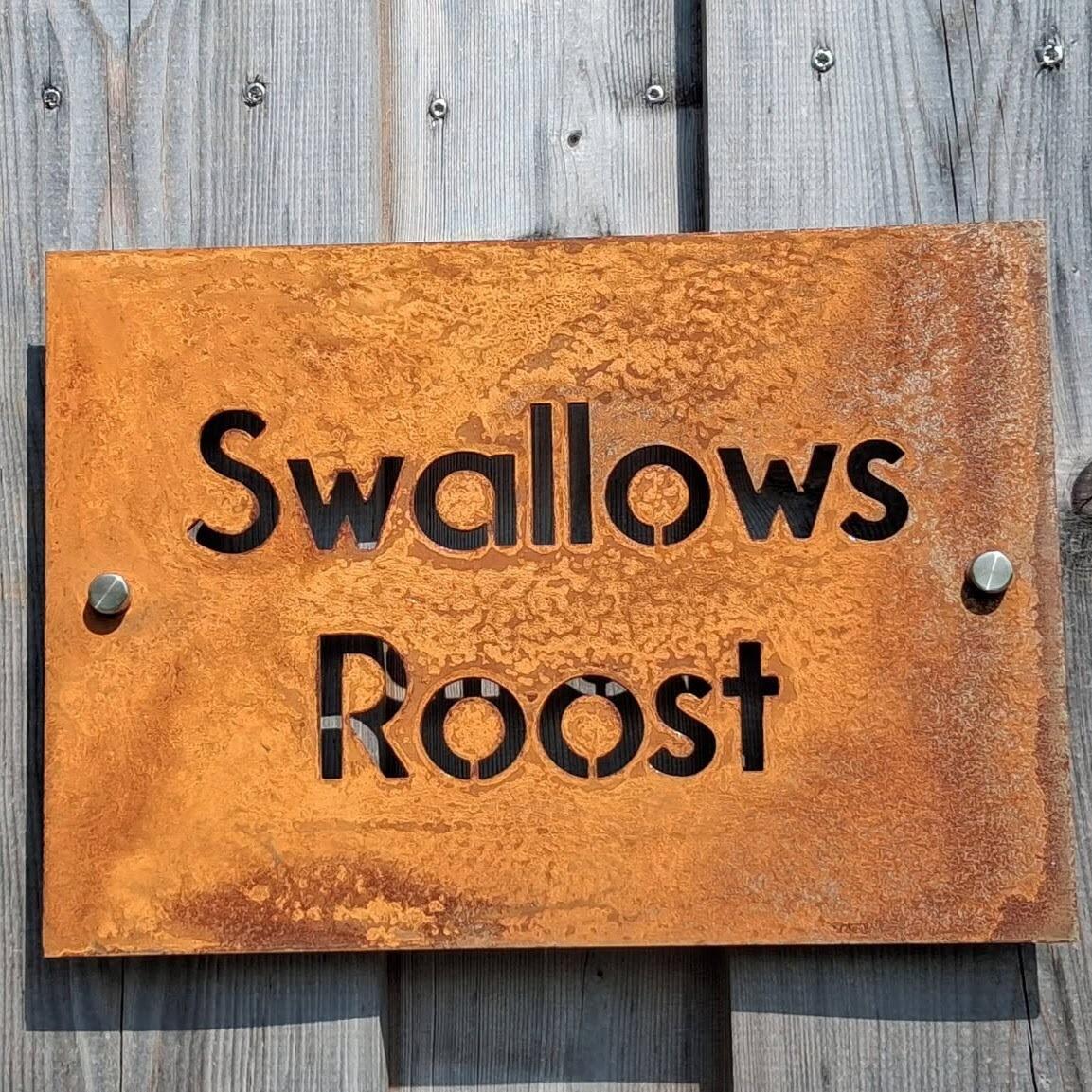 Corten steel holiday let sign
