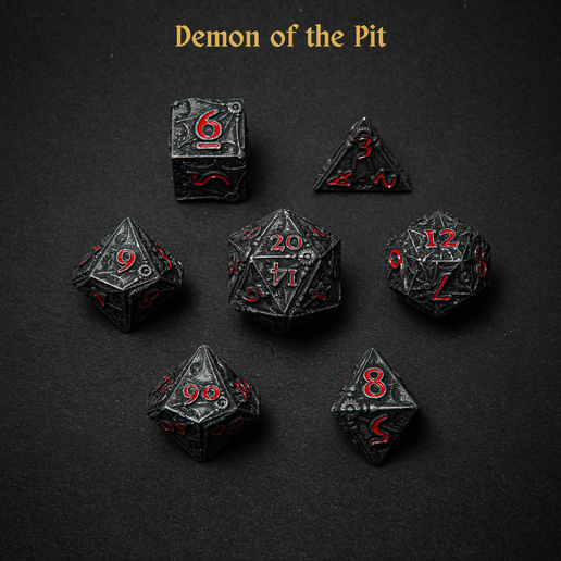 Angels & Demons Luxury Metal Polyhedral Dice (set of 7) (Limited Edition)