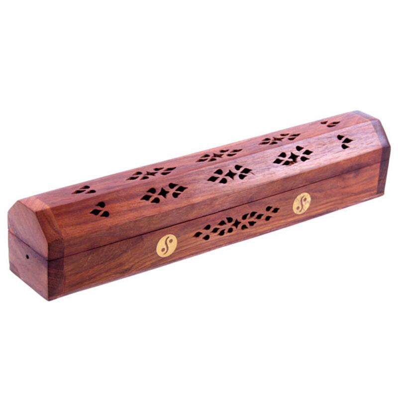 Decorative Sheesham Wood Box with Yin Yang Design