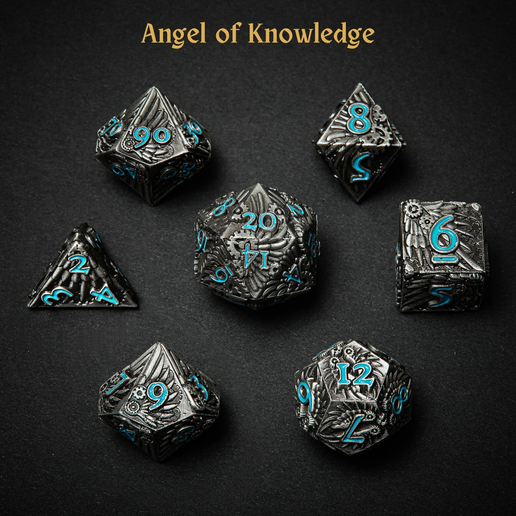 Angels & Demons Luxury Metal Polyhedral Dice (set of 7) (Limited Edition)