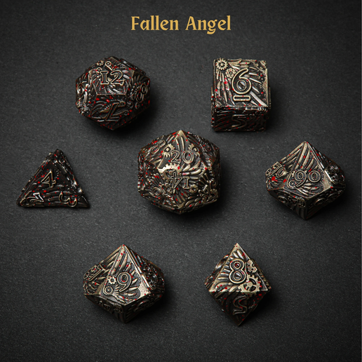 Angels & Demons Luxury Metal Polyhedral Dice (set of 7) (Limited Edition)