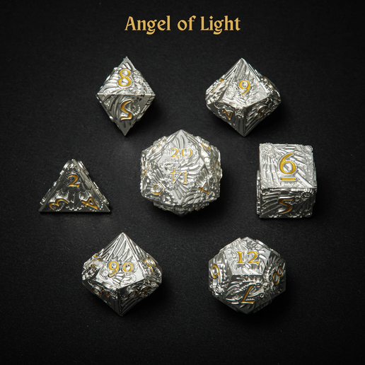 Angels & Demons Luxury Metal Polyhedral Dice (set of 7) (Limited Edition)