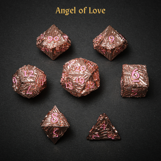 Angels & Demons Luxury Metal Polyhedral Dice (set of 7) (Limited Edition)