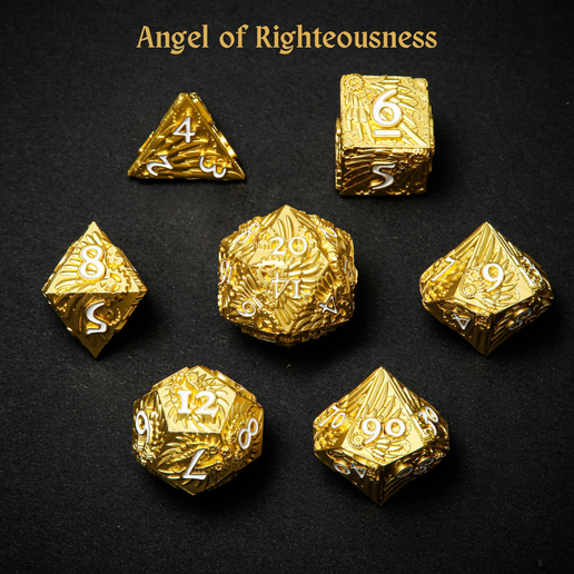 Angels & Demons Luxury Metal Polyhedral Dice (set of 7) (Limited Edition)