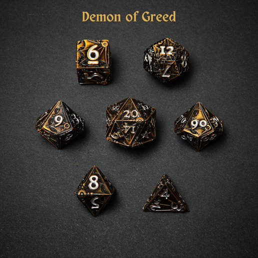 Angels & Demons Luxury Metal Polyhedral Dice (set of 7) (Limited Edition)