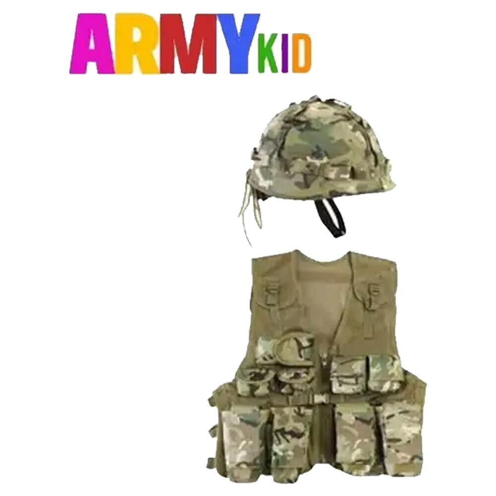 Childrens Army Clothing KIDS ASSAULT VEST HELMET SET – BTP CAMO