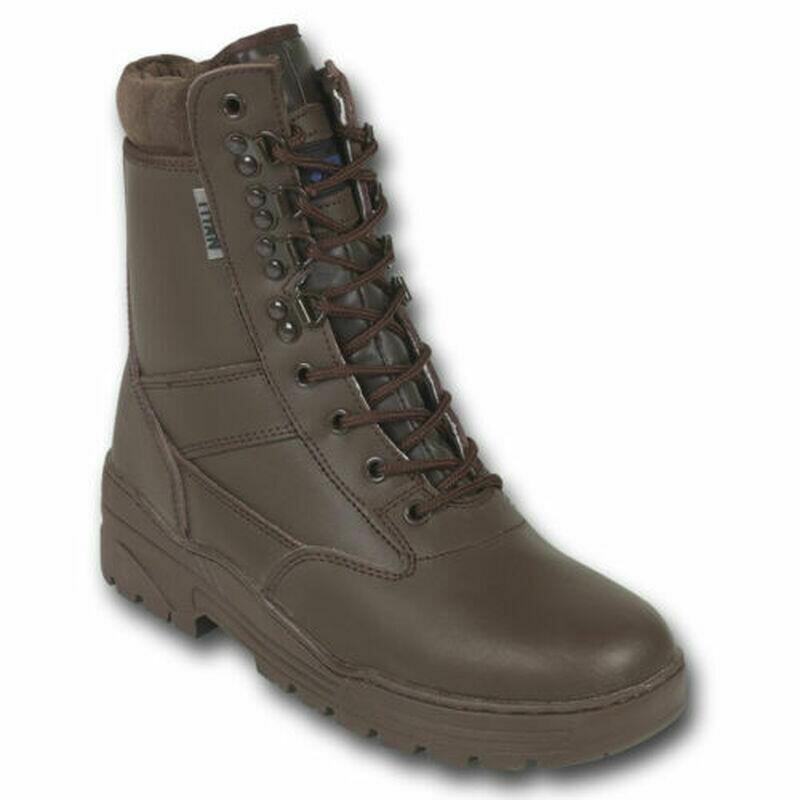 Brown Patrol Leather Combat Boots Army Tactical Cadet Security Military