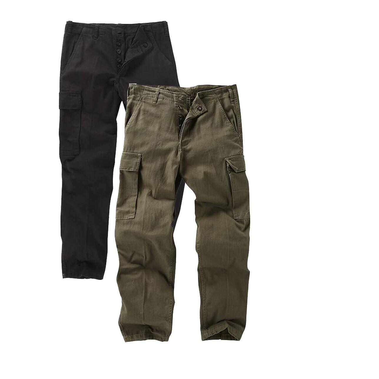 German Military Moleskin Trousers Black Olive Green