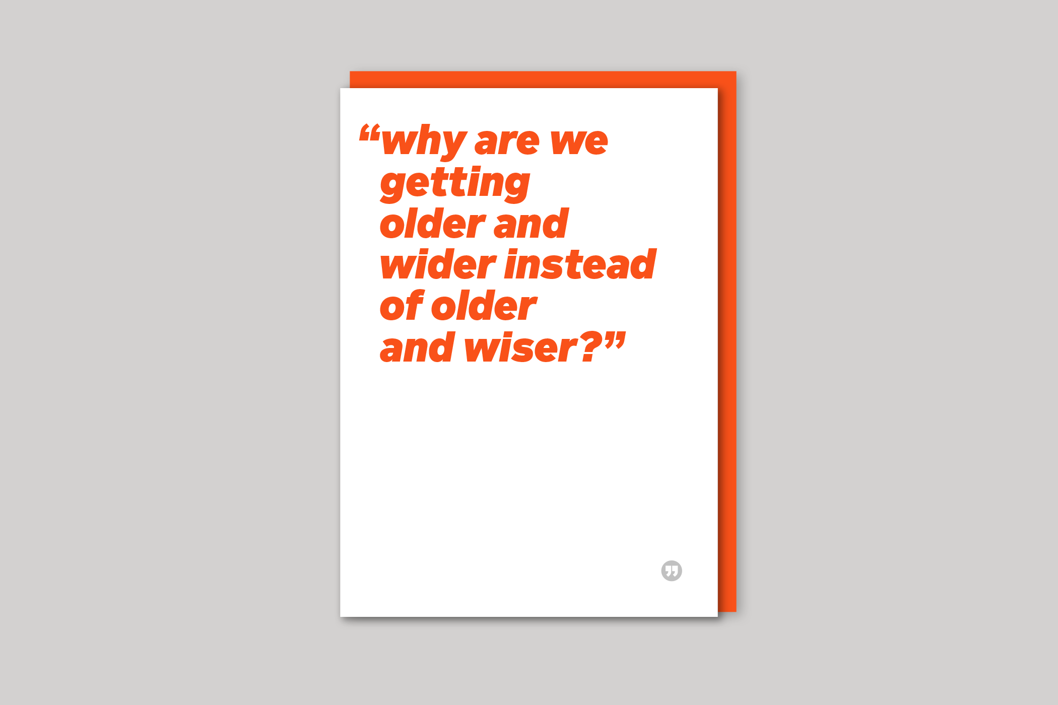 Older and Wider funny quotation from Quotecards range of cards by Icon, back page.