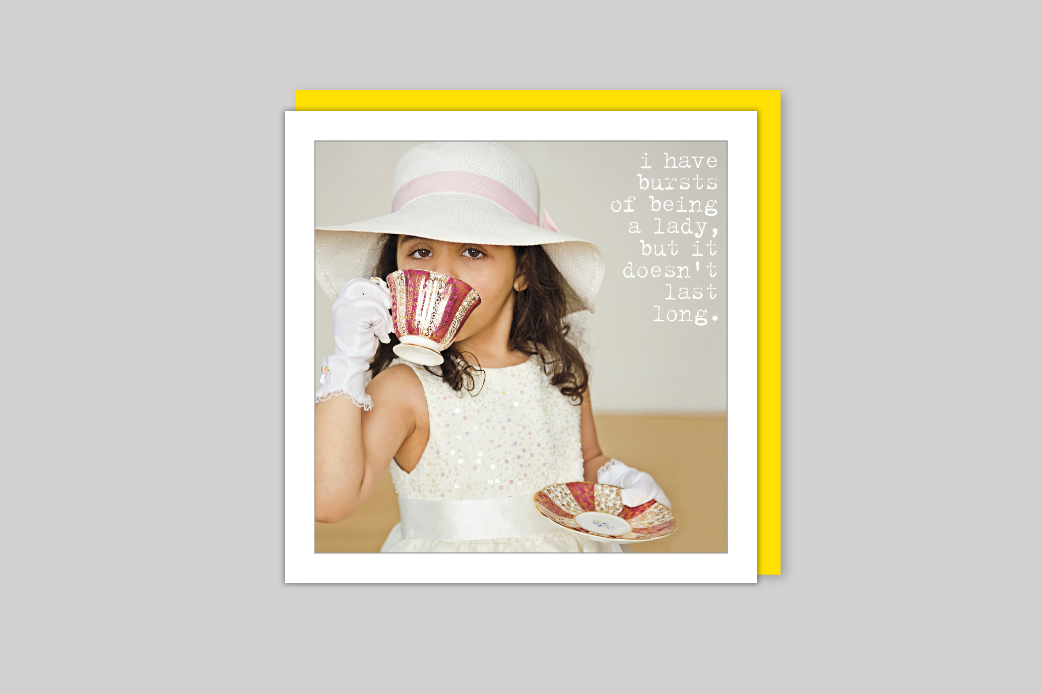 Being A Lady from Life Is Sweet range of greeting cards by Icon, back page.