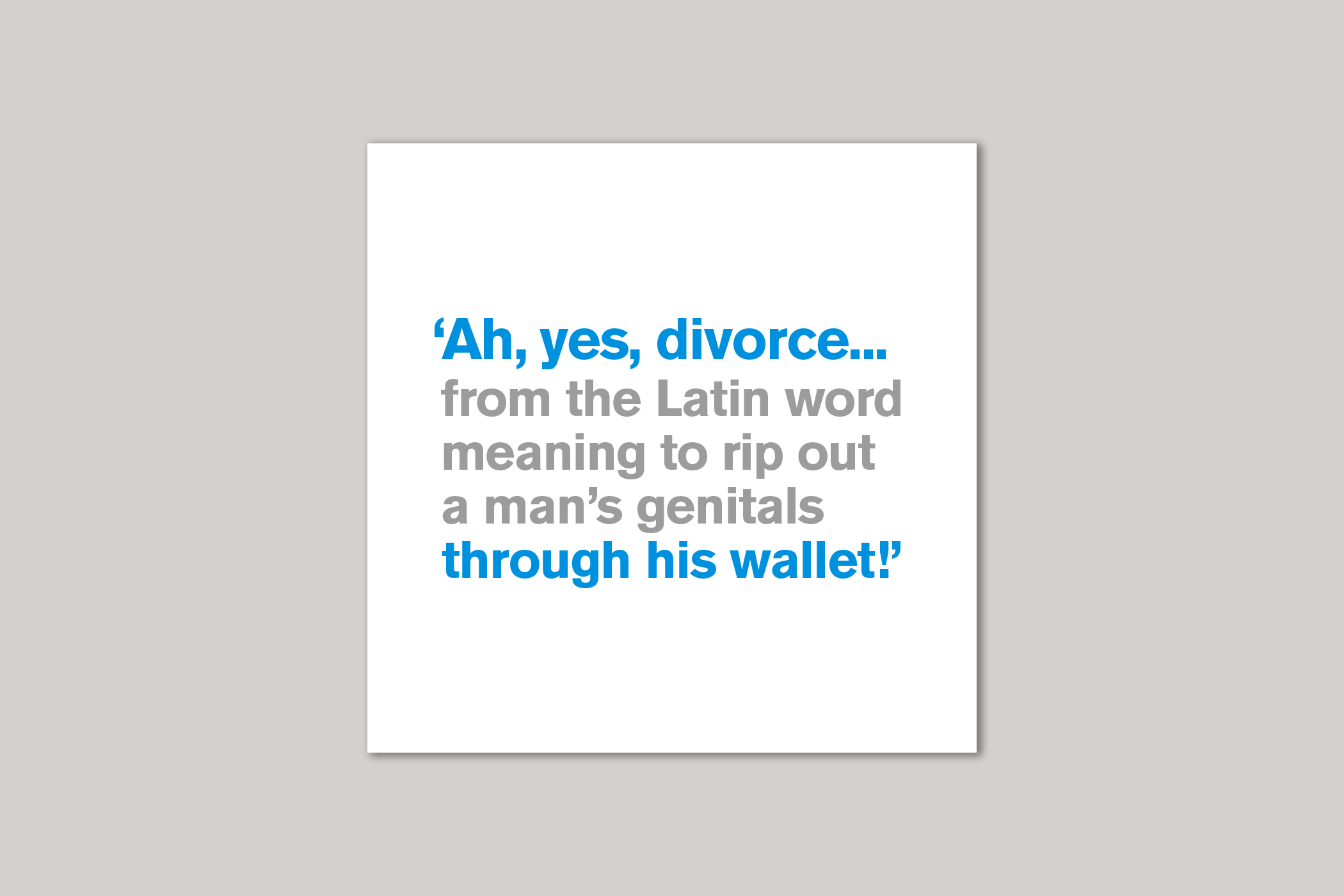 Latin Word for Divorce from Lyric range of quotation cards by Icon.