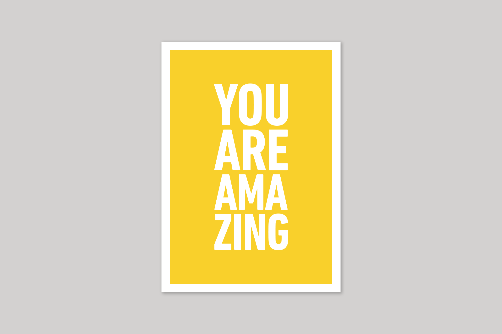 You Are Amazing typographic greeting card from Yes No Maybe range by Icon.