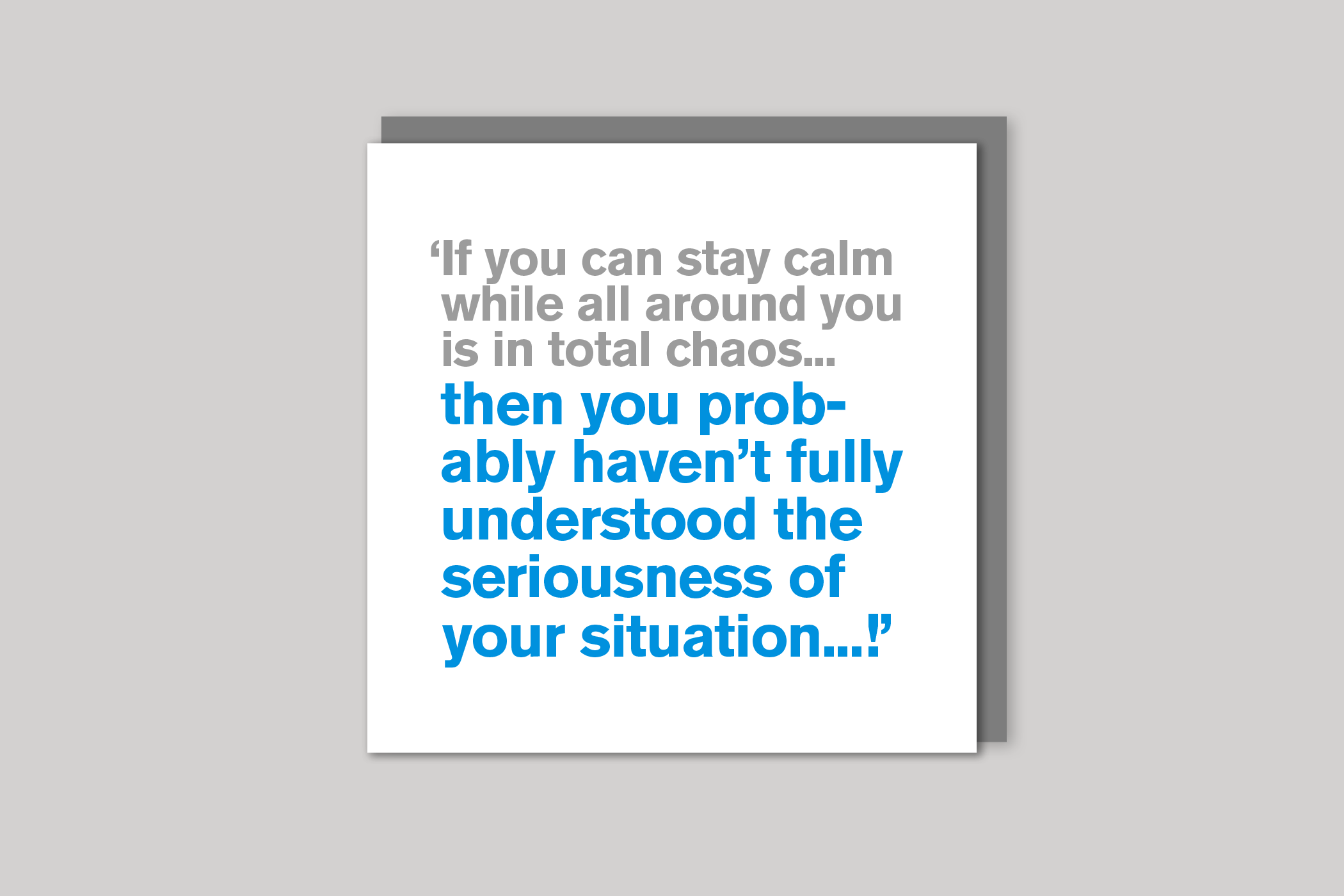 If You Can Stay Calm from Lyric range of quotation cards by Icon, back page.