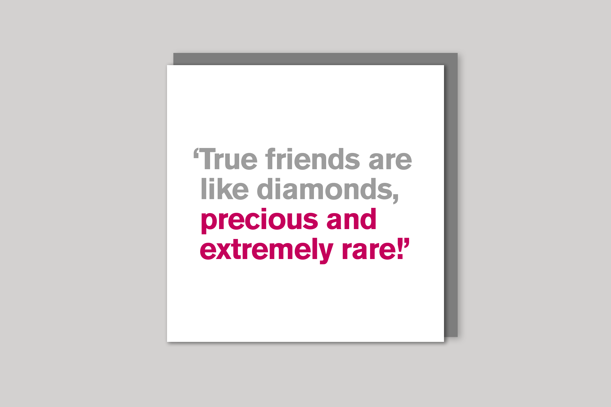 True Friends from Lyric range of quotation cards by Icon, back page.