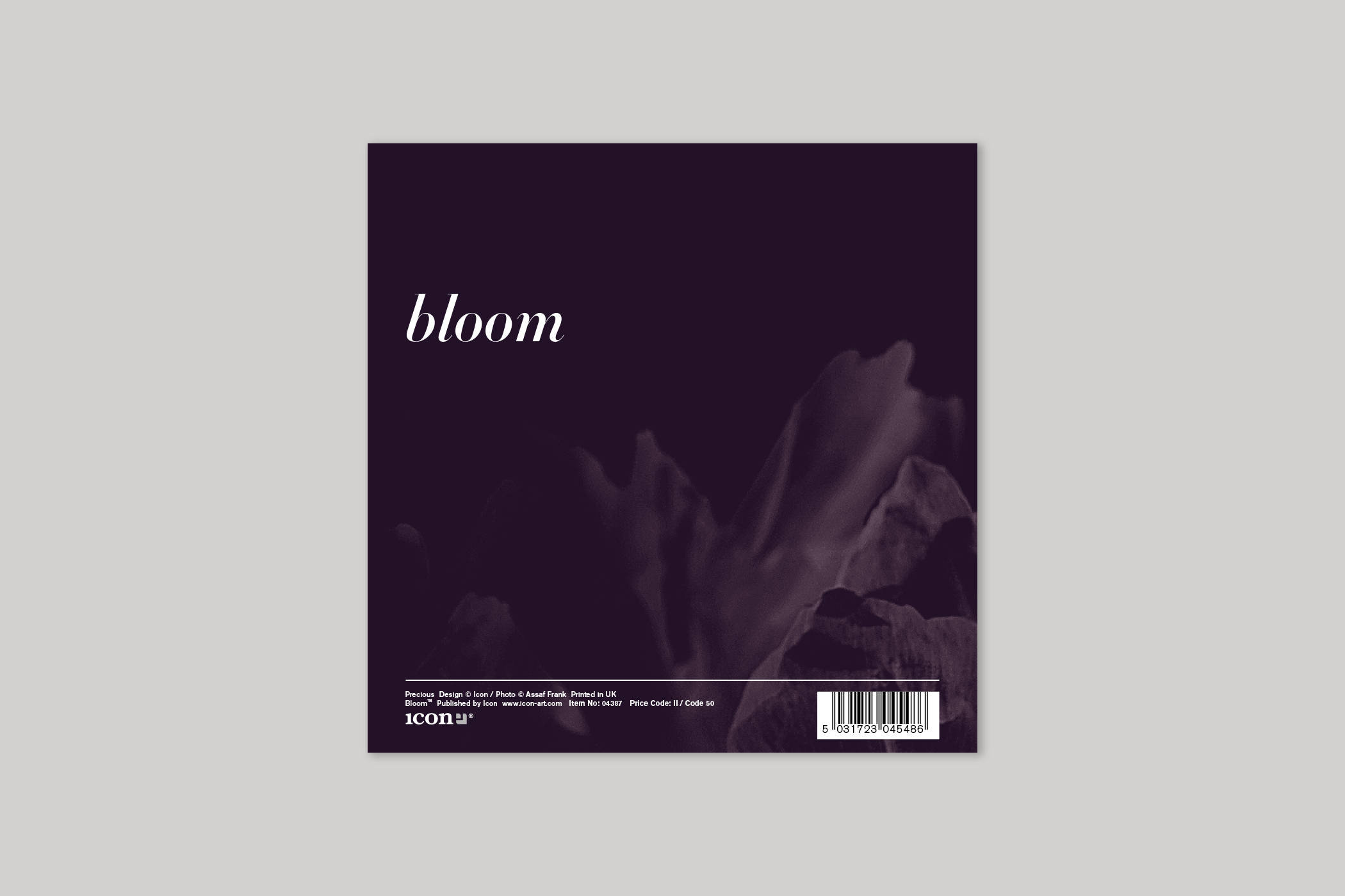 Precious from Bloom range of floral photographic cards by Icon, with envelope.