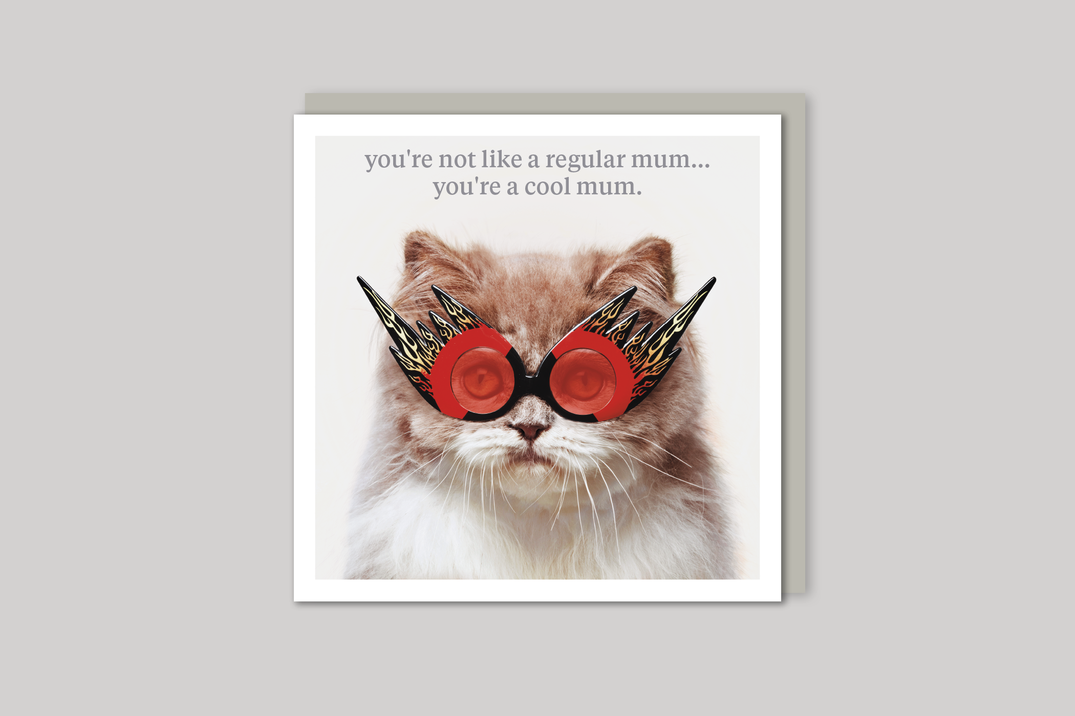 Cool Mum mum card quirky animal portrait from Curious World range of greeting cards by Icon, back page.